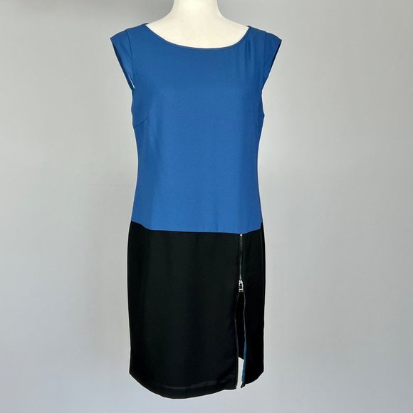 Marc New York Zipper Skirt Colorblock Dress Blue Black Andrew Marc size 6 - Picture 5 of 14